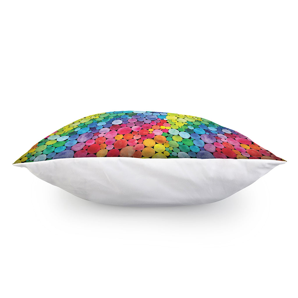 Watercolor Rainbow Pattern Print Pillow Cover