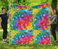 Watercolor Rainbow Pattern Print Quilt