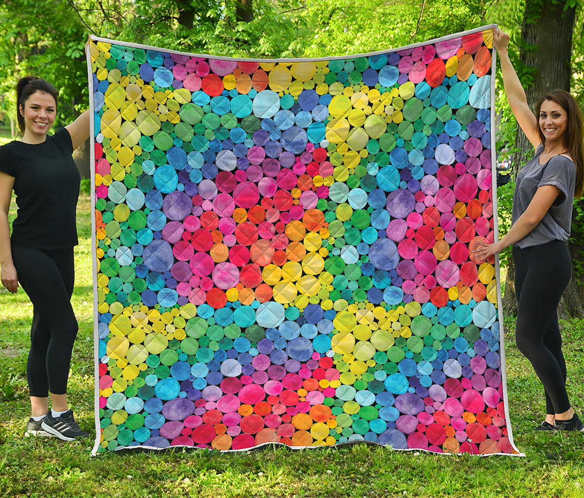 Watercolor Rainbow Pattern Print Quilt