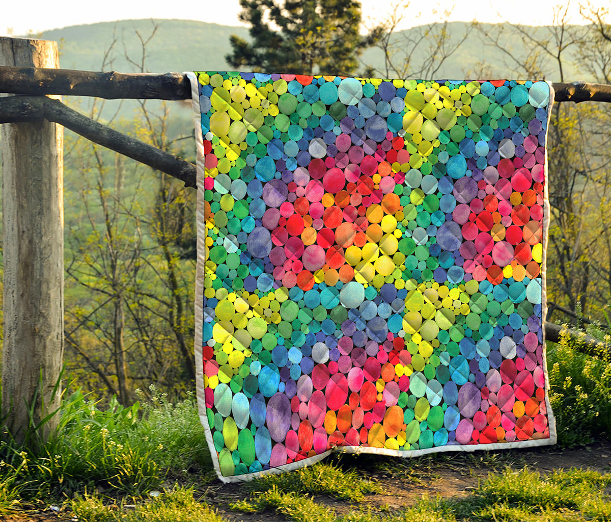 Watercolor Rainbow Pattern Print Quilt