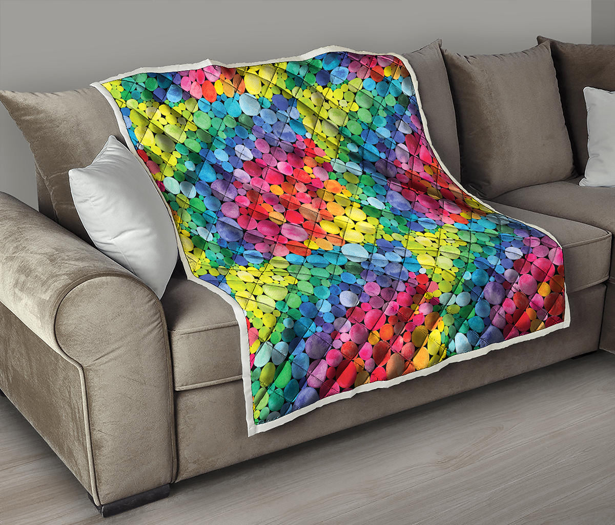 Watercolor Rainbow Pattern Print Quilt