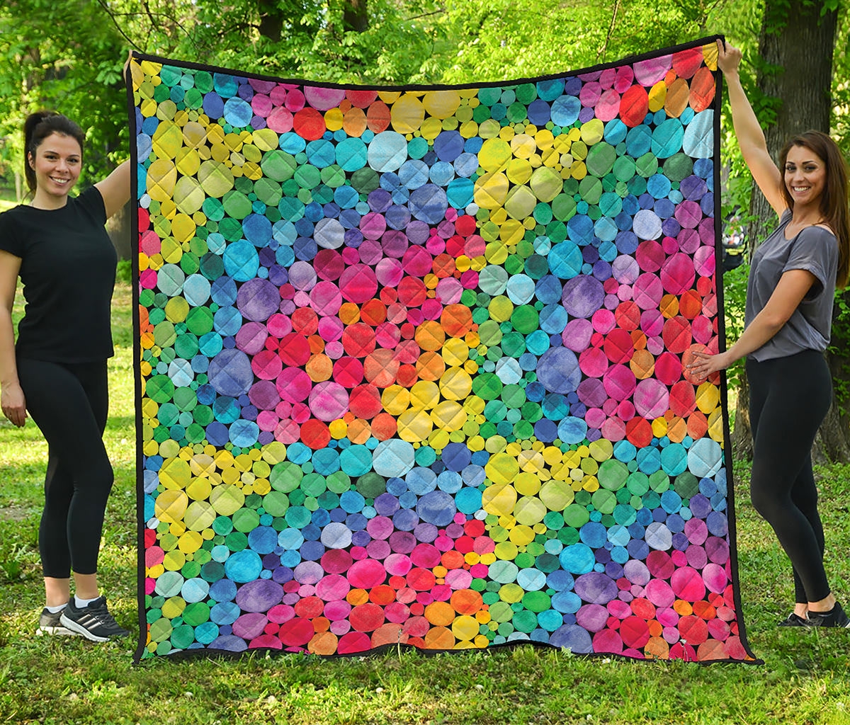 Watercolor Rainbow Pattern Print Quilt
