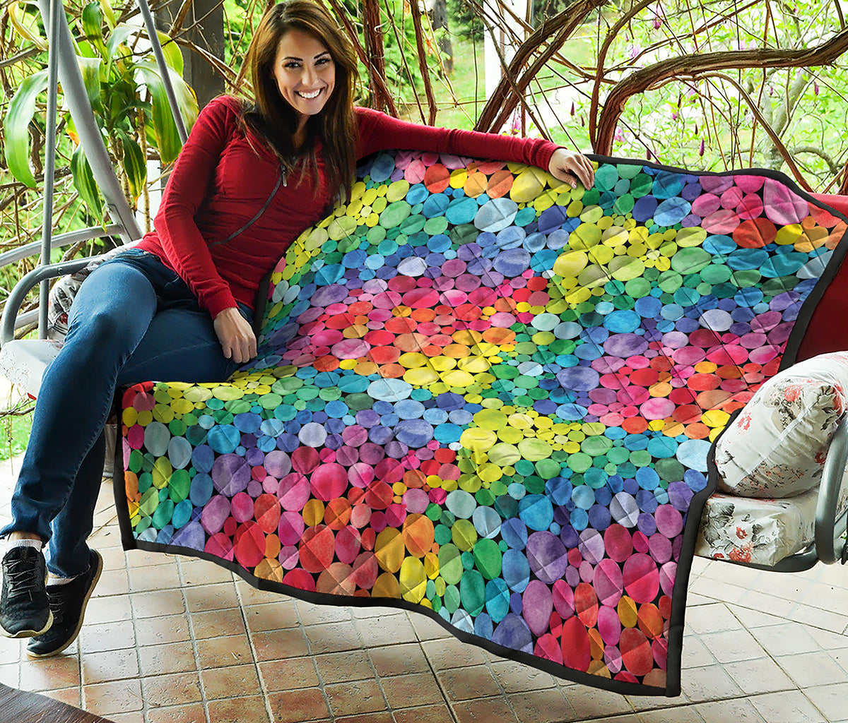 Watercolor Rainbow Pattern Print Quilt