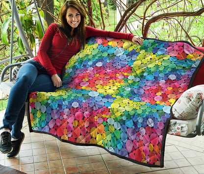 Watercolor Rainbow Pattern Print Quilt