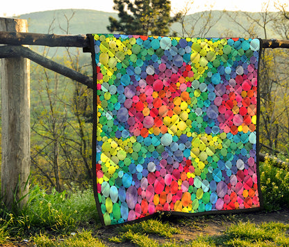 Watercolor Rainbow Pattern Print Quilt