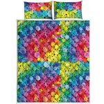 Watercolor Rainbow Pattern Print Quilt Bed Set