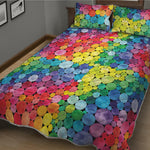 Watercolor Rainbow Pattern Print Quilt Bed Set