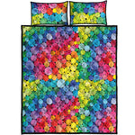 Watercolor Rainbow Pattern Print Quilt Bed Set