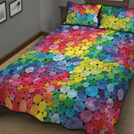 Watercolor Rainbow Pattern Print Quilt Bed Set