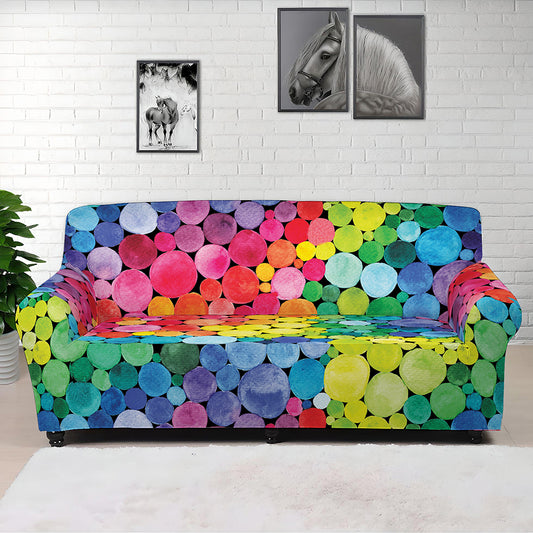 Watercolor Rainbow Pattern Print Sofa Cover