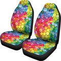 Watercolor Rainbow Pattern Print Universal Fit Car Seat Covers