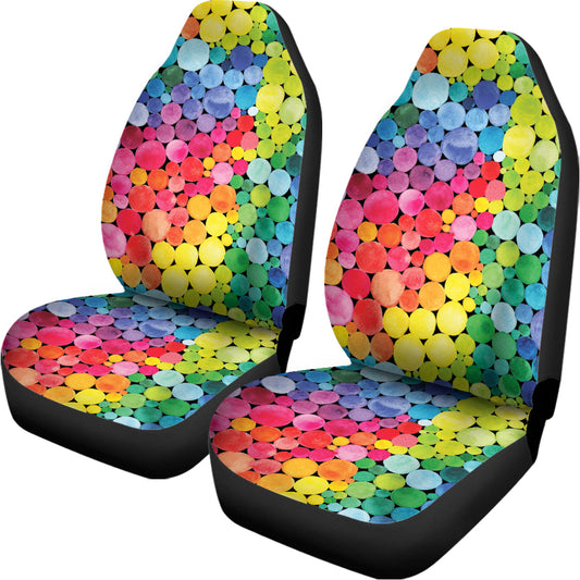 Watercolor Rainbow Pattern Print Universal Fit Car Seat Covers