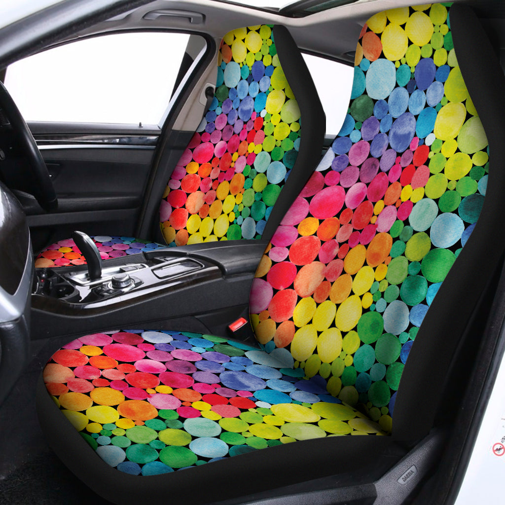 Watercolor Rainbow Pattern Print Universal Fit Car Seat Covers
