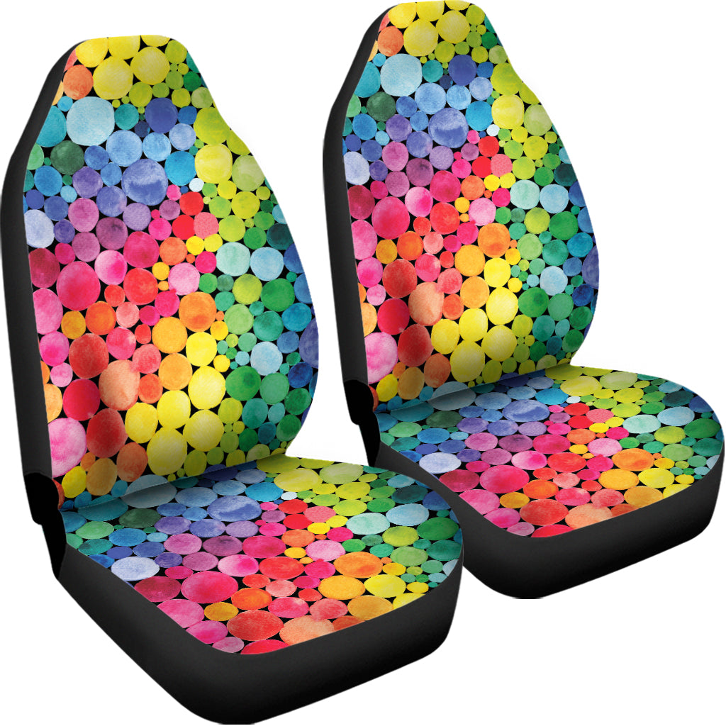 Watercolor Rainbow Pattern Print Universal Fit Car Seat Covers