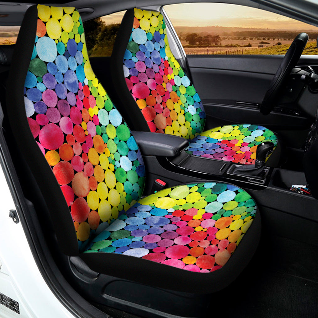 Watercolor Rainbow Pattern Print Universal Fit Car Seat Covers