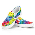 Watercolor Rainbow Pattern Print White Slip On Sneakers