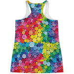 Watercolor Rainbow Pattern Print Women's Racerback Tank Top