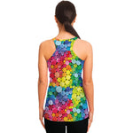 Watercolor Rainbow Pattern Print Women's Racerback Tank Top