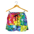 Watercolor Rainbow Pattern Print Women's Shorts