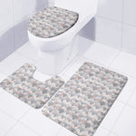 Watercolor Rat Pattern Print 3 Piece Bath Mat Set