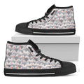 Watercolor Rat Pattern Print Black High Top Sneakers