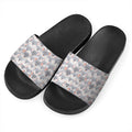 Watercolor Rat Pattern Print Black Slide Sandals
