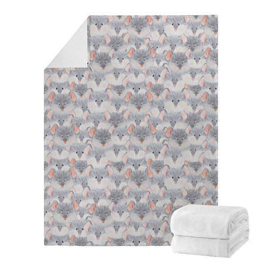 Watercolor Rat Pattern Print Blanket