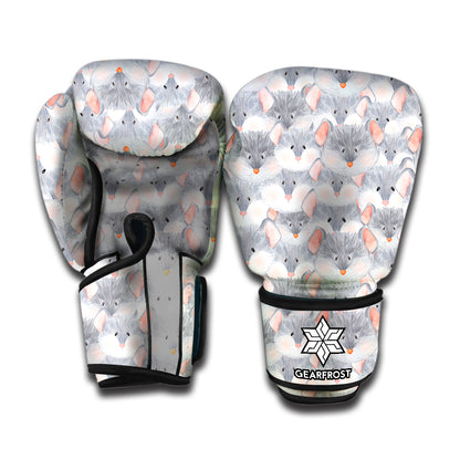 Watercolor Rat Pattern Print Boxing Gloves