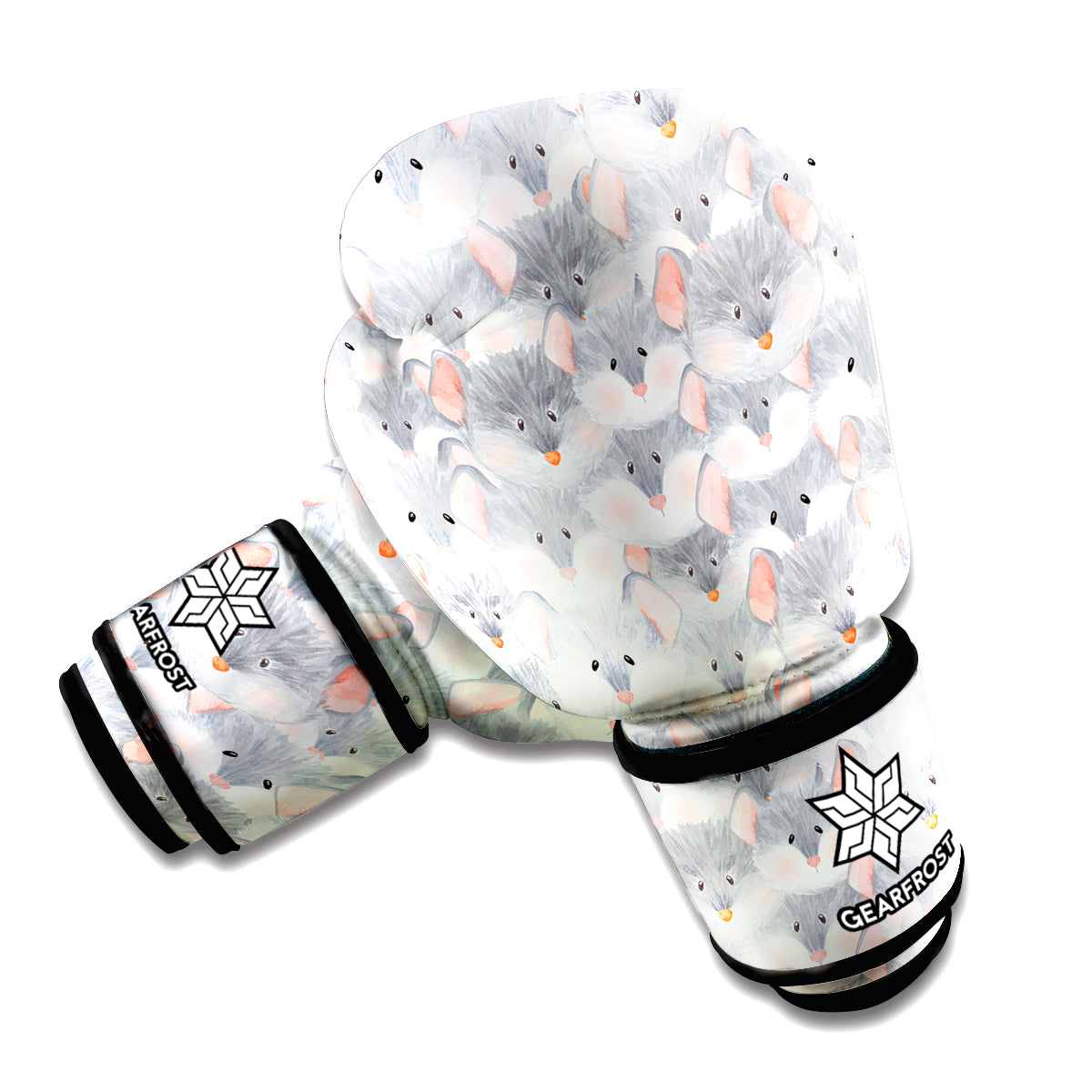 Watercolor Rat Pattern Print Boxing Gloves