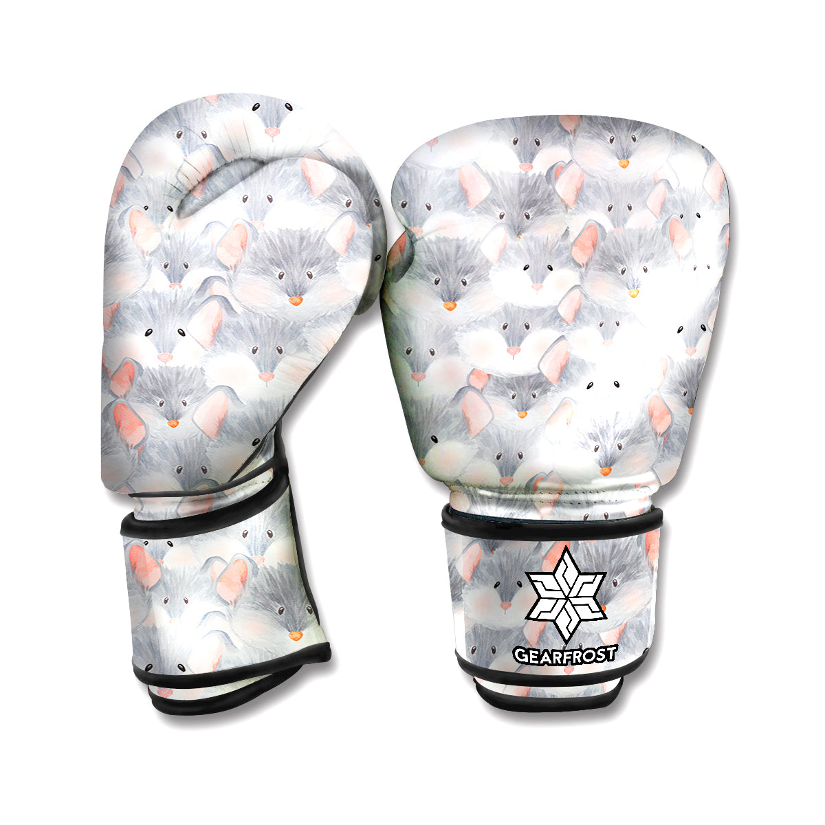 Watercolor Rat Pattern Print Boxing Gloves