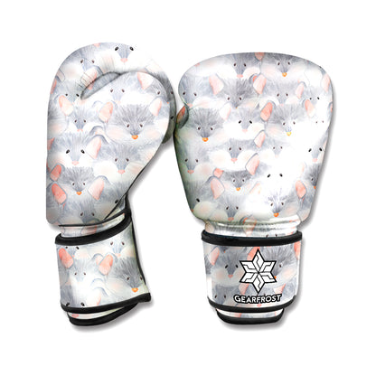 Watercolor Rat Pattern Print Boxing Gloves