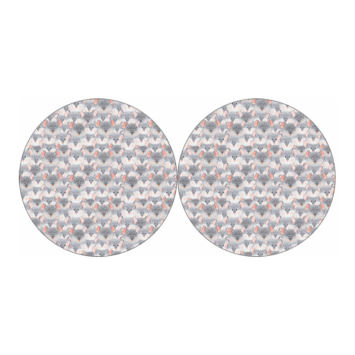 Watercolor Rat Pattern Print Car Coasters