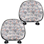 Watercolor Rat Pattern Print Car Headrest Covers