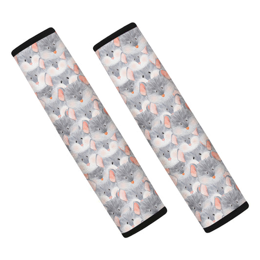 Watercolor Rat Pattern Print Car Seat Belt Covers