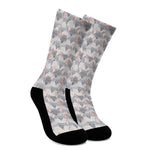 Watercolor Rat Pattern Print Crew Socks