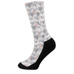 Watercolor Rat Pattern Print Crew Socks