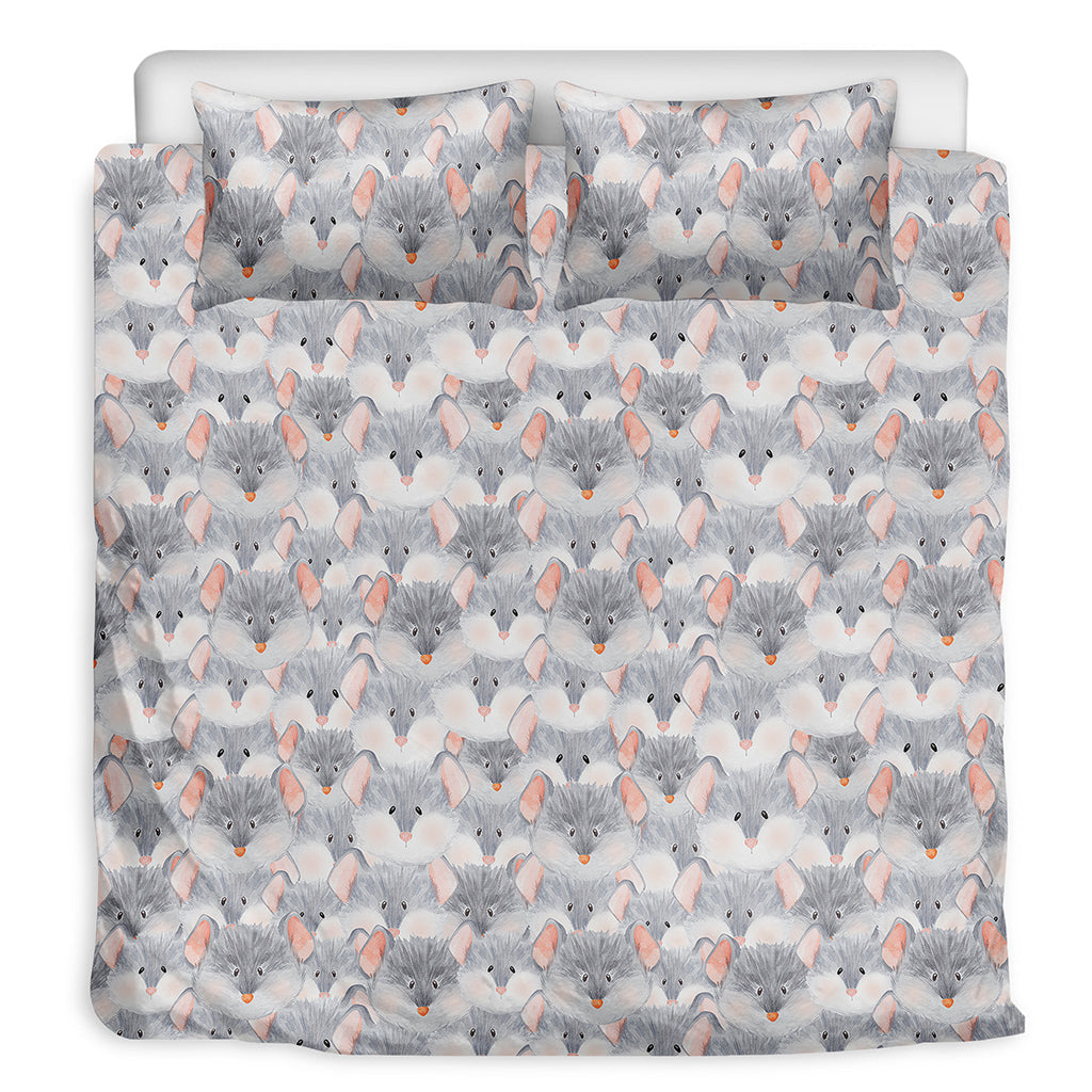 Watercolor Rat Pattern Print Duvet Cover Bedding Set