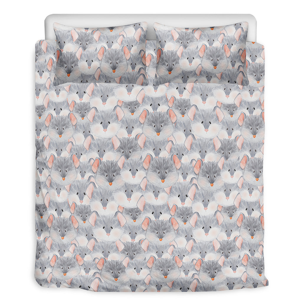 Watercolor Rat Pattern Print Duvet Cover Bedding Set