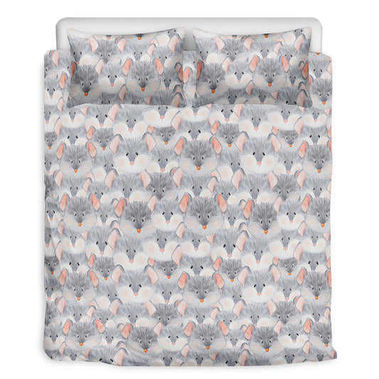 Watercolor Rat Pattern Print Duvet Cover Bedding Set