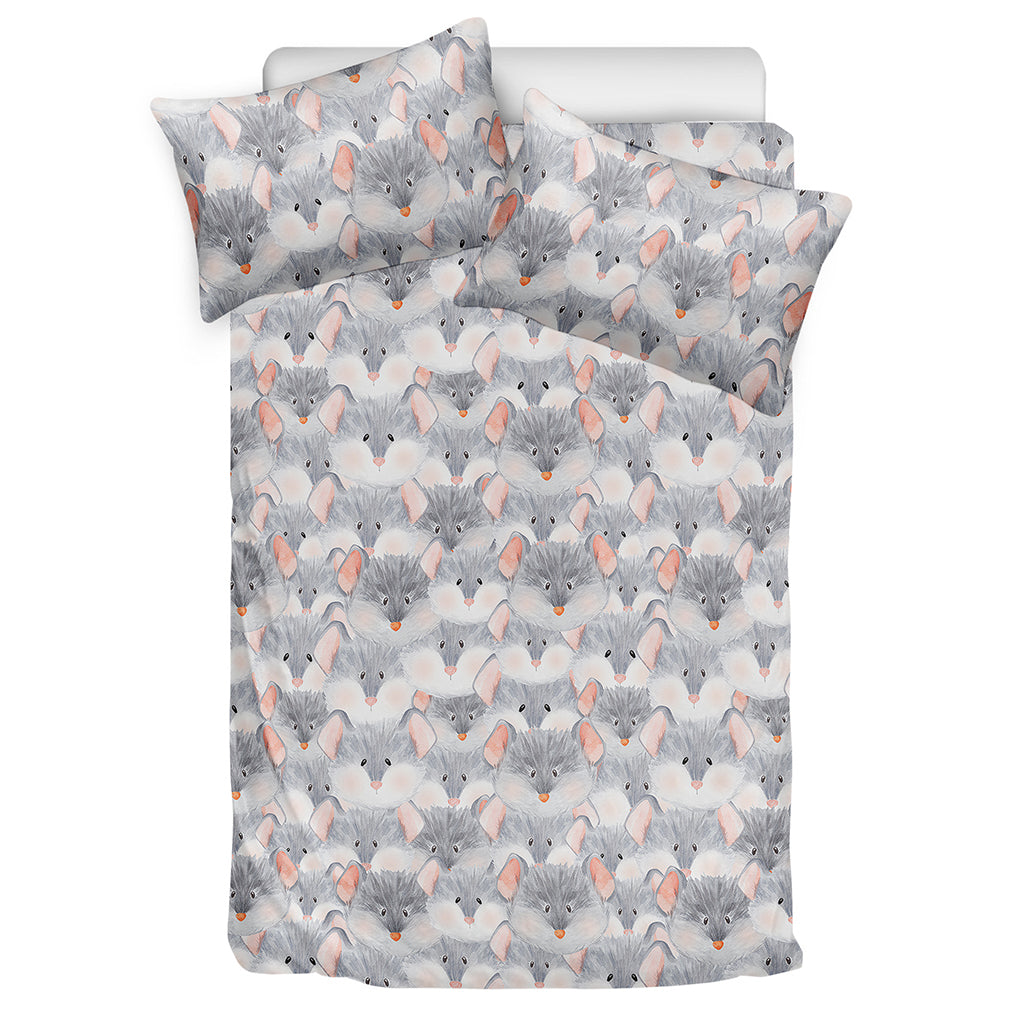 Watercolor Rat Pattern Print Duvet Cover Bedding Set