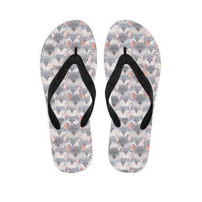Watercolor Rat Pattern Print Flip Flops