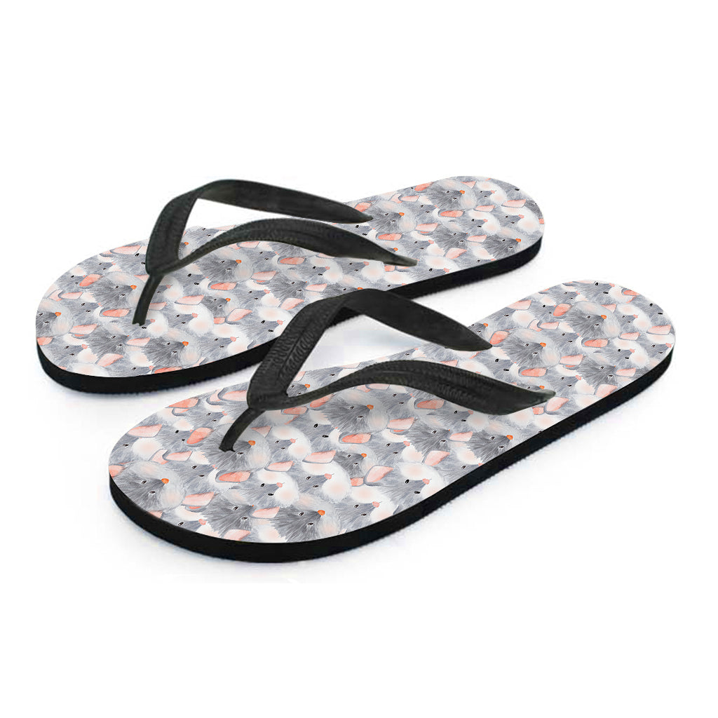 Watercolor Rat Pattern Print Flip Flops