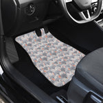 Watercolor Rat Pattern Print Front and Back Car Floor Mats