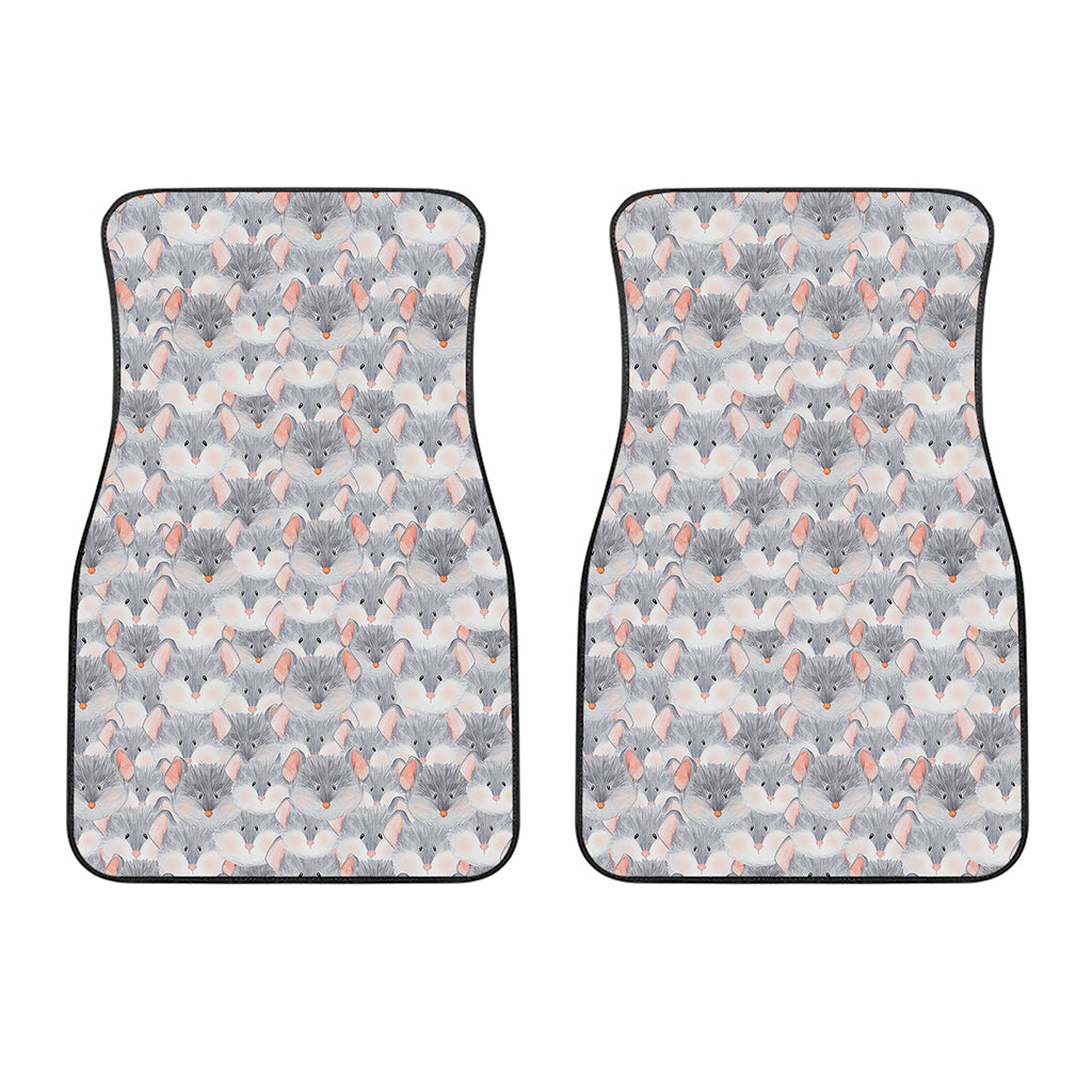 Watercolor Rat Pattern Print Front Car Floor Mats