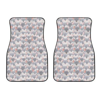 Watercolor Rat Pattern Print Front Car Floor Mats