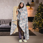 Watercolor Rat Pattern Print Hooded Blanket