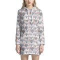 Watercolor Rat Pattern Print Pullover Hoodie Dress