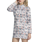 Watercolor Rat Pattern Print Hoodie Dress