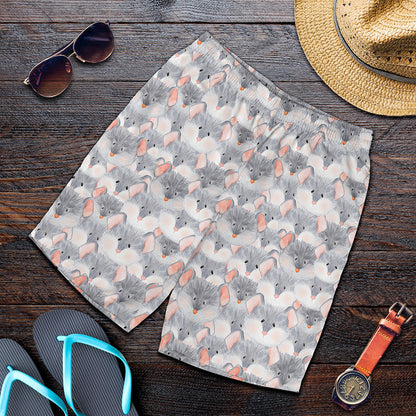 Watercolor Rat Pattern Print Men's Shorts