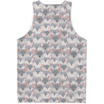 Watercolor Rat Pattern Print Men's Tank Top